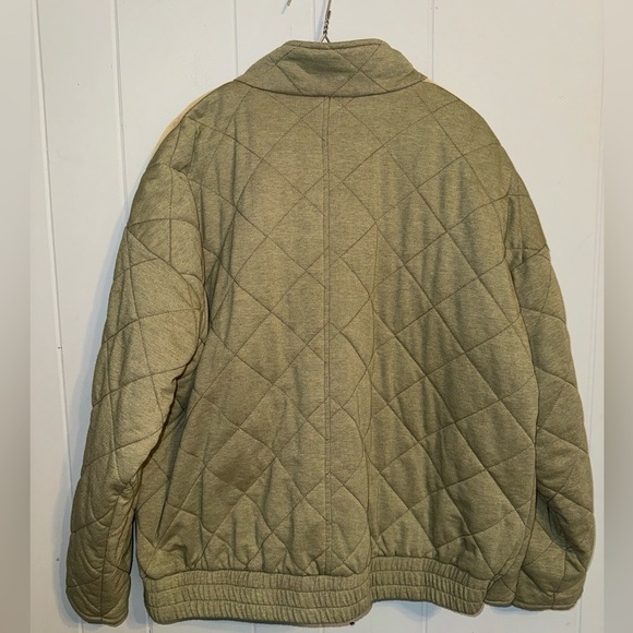 Revolve Bagatelle French Terry Bomber Jacket Diamond Quilted Olive Green New - Picture 4 of 10